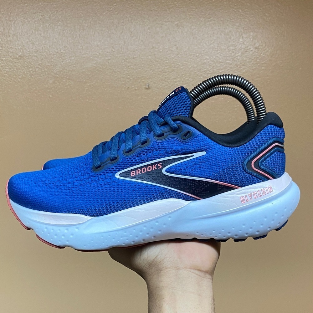 Brooks Glycerin 21 Women’s Running Sneakers “Blue/Icy Pink/Rose” Size 7.5 Wide - Picture 3 of 17